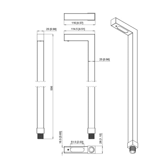 12 V Brass Pathway Light - L Shape